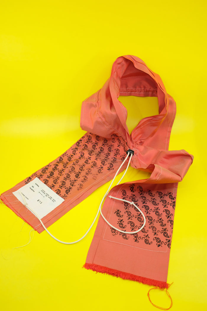 Red Silk Blockprint Shawl | Camiel Fortgens | DEPARTAMENTO