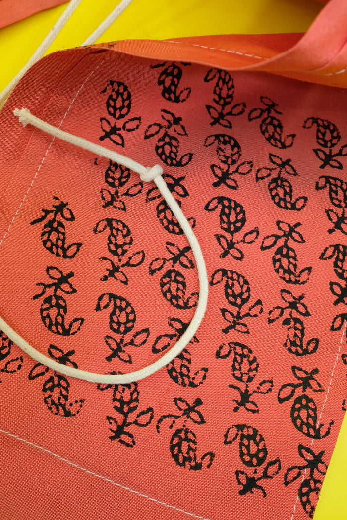 Red Silk Blockprint Shawl | Camiel Fortgens | DEPARTAMENTO