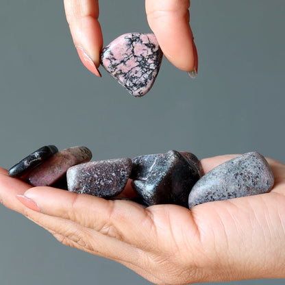 rhodonite tumbled stones
