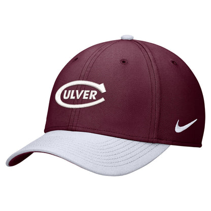 Nike Rise Color Block Swoosh Flex Hat - Maroon/White