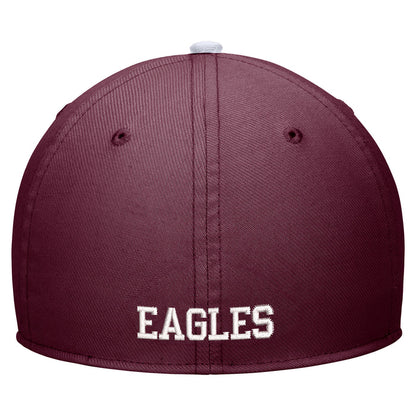Nike Rise Color Block Swoosh Flex Hat - Maroon/White