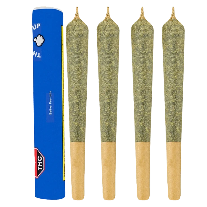 Rotating Sativa Pre Rolled 4 x 0.5 g pre-rolls displayed in a clean, vertical arrangement against a plain white background.