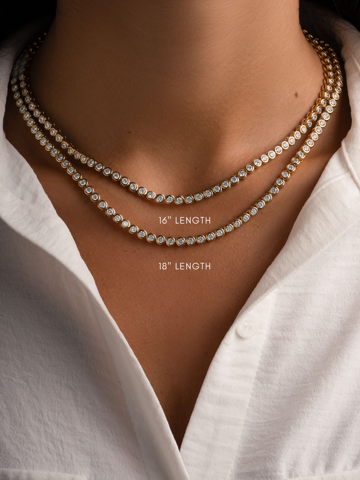 3mm Round Bezel Tennis Necklace