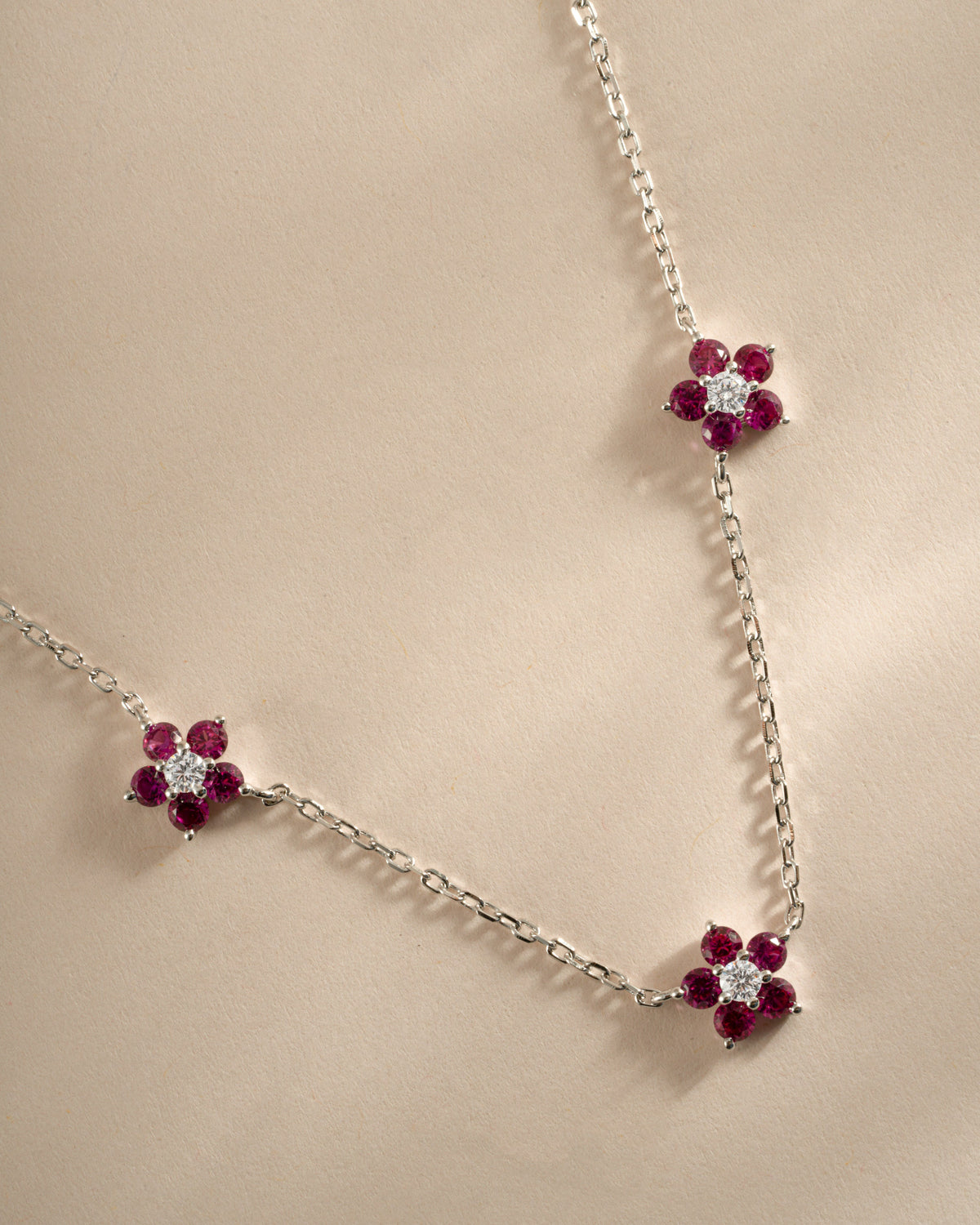 Ruby Flower Necklace