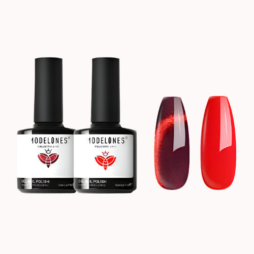 Ruby Romance - 2 Shades Gel Nail Polish Duo 15ml Gel Polish Set MODELONES #