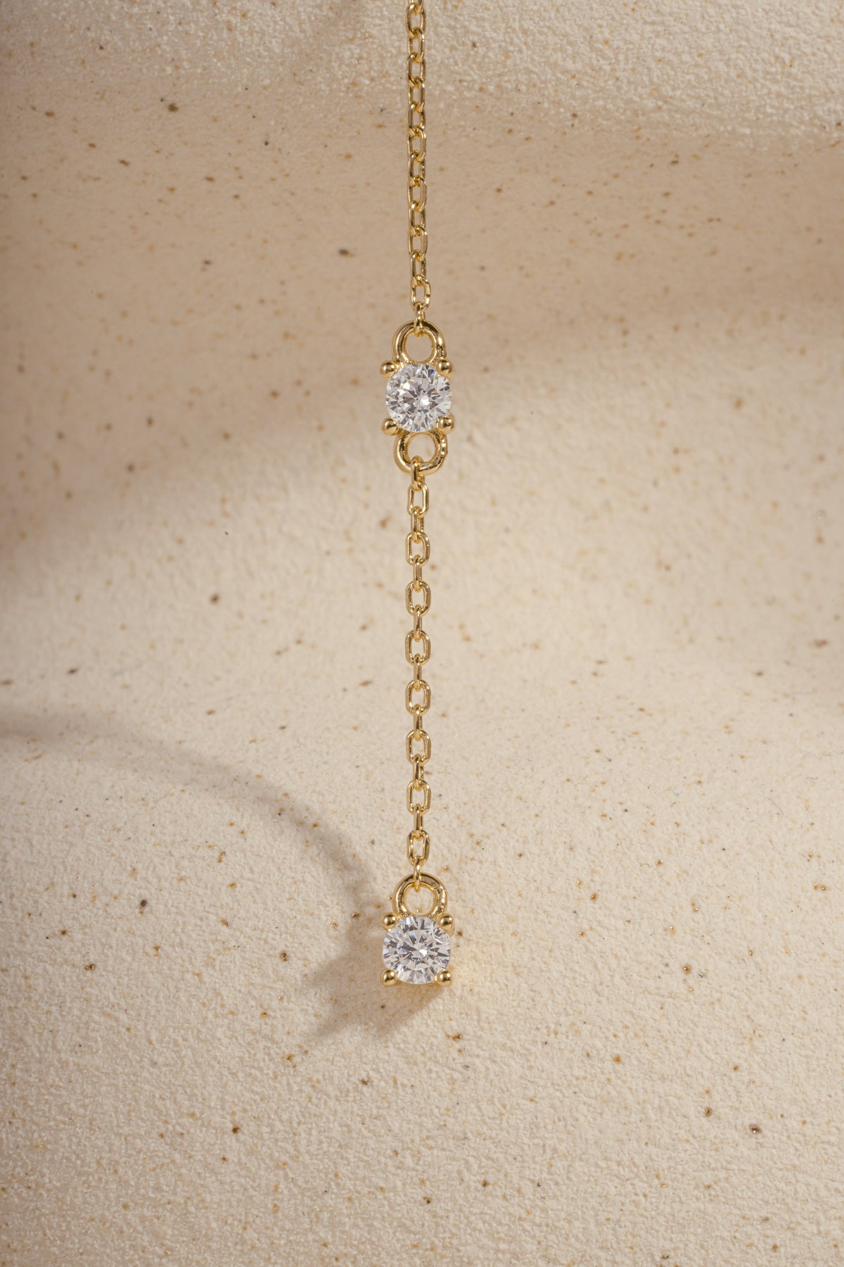 Round Diamond Lariat Necklace
