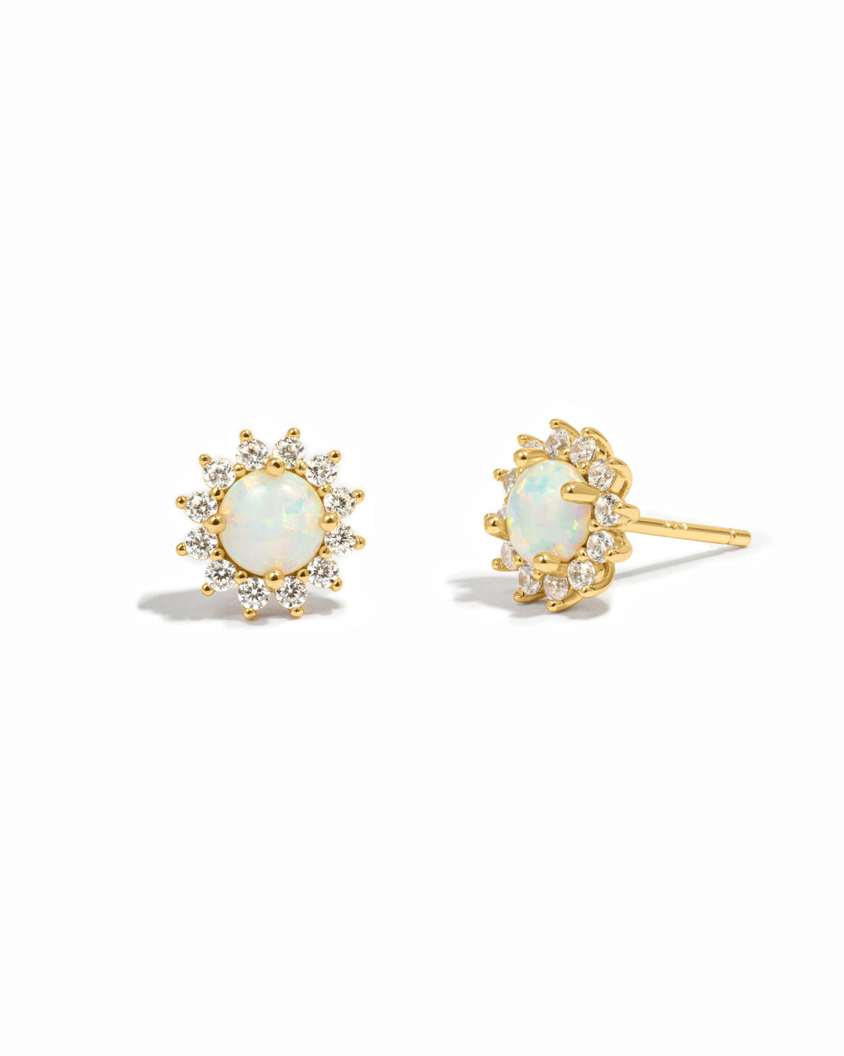 Sunburst Opal Halo Studs