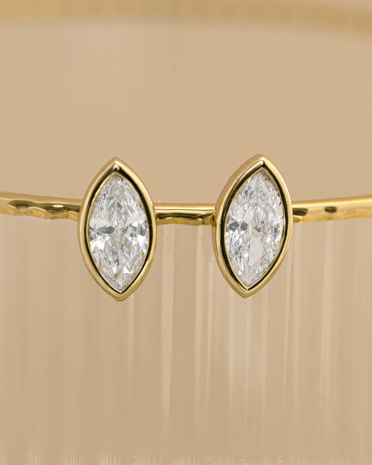 Marquise Bezel Stud Earrings
