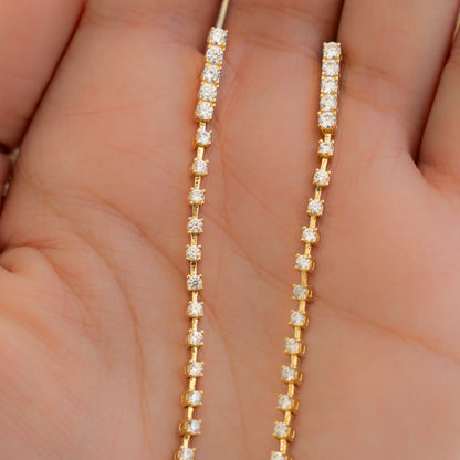 Diamond Line Earrings