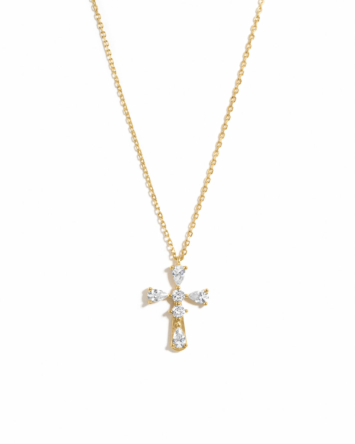 Pear Cut Cross Necklace