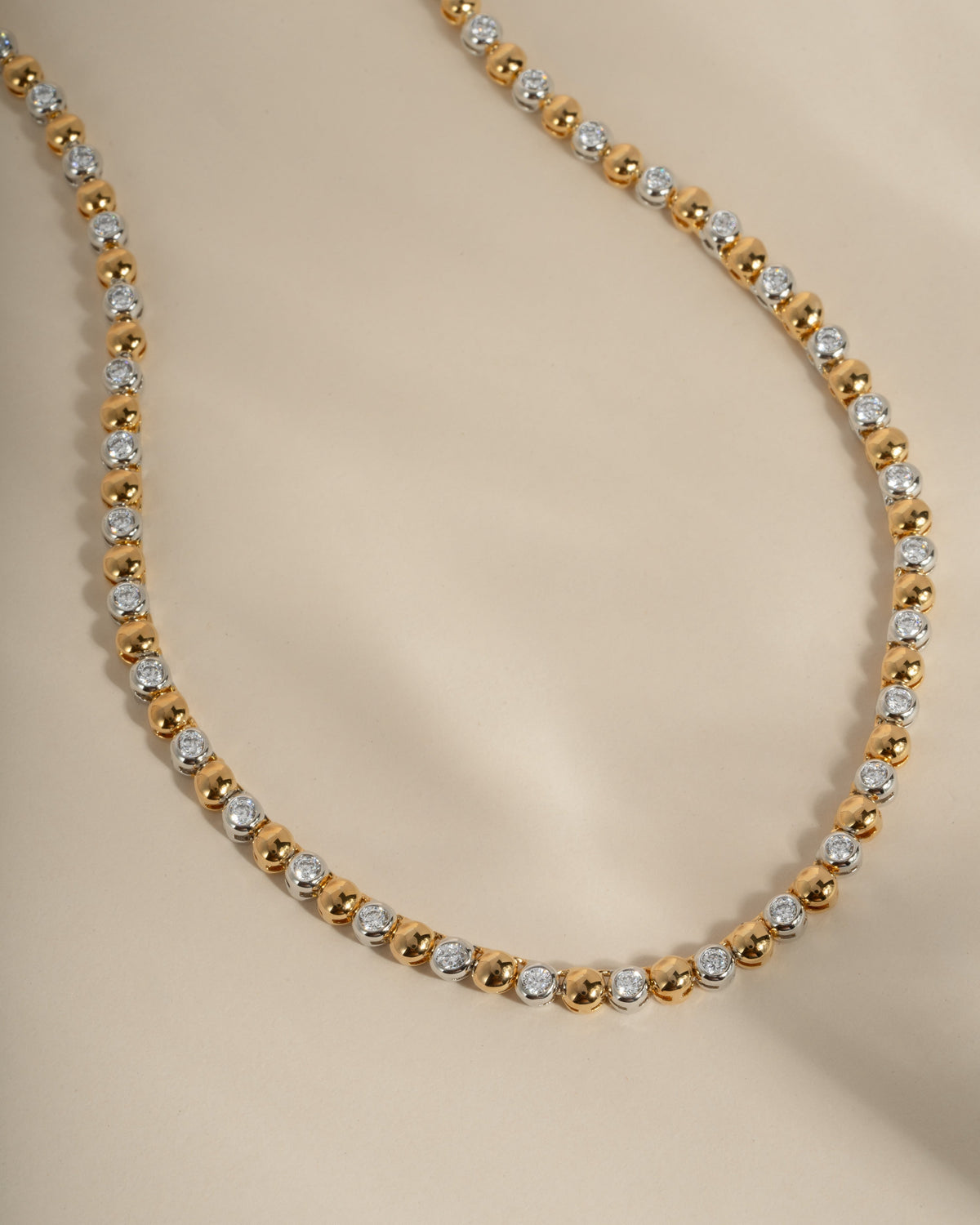 Mixed Metal Tennis Necklace