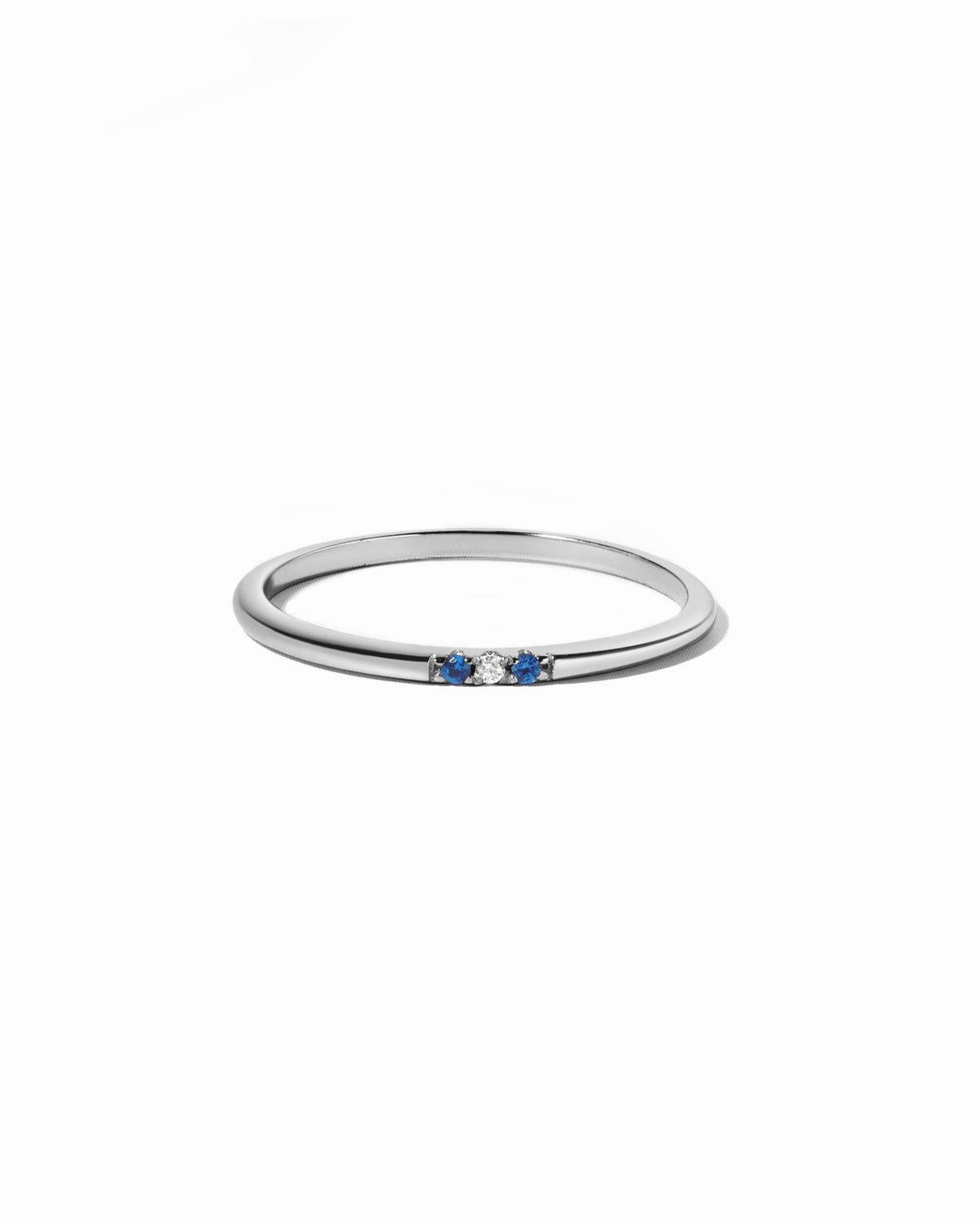 Sapphire 3 Stone Diamond Ring
