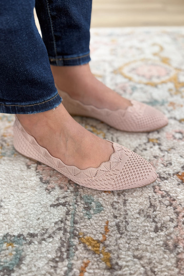 Scalloped Flats - Mauve - B Social Boutique