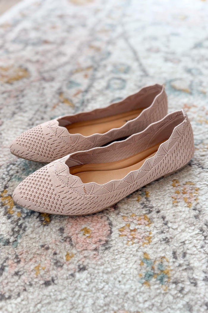 Scalloped Flats - Mauve - B Social Boutique