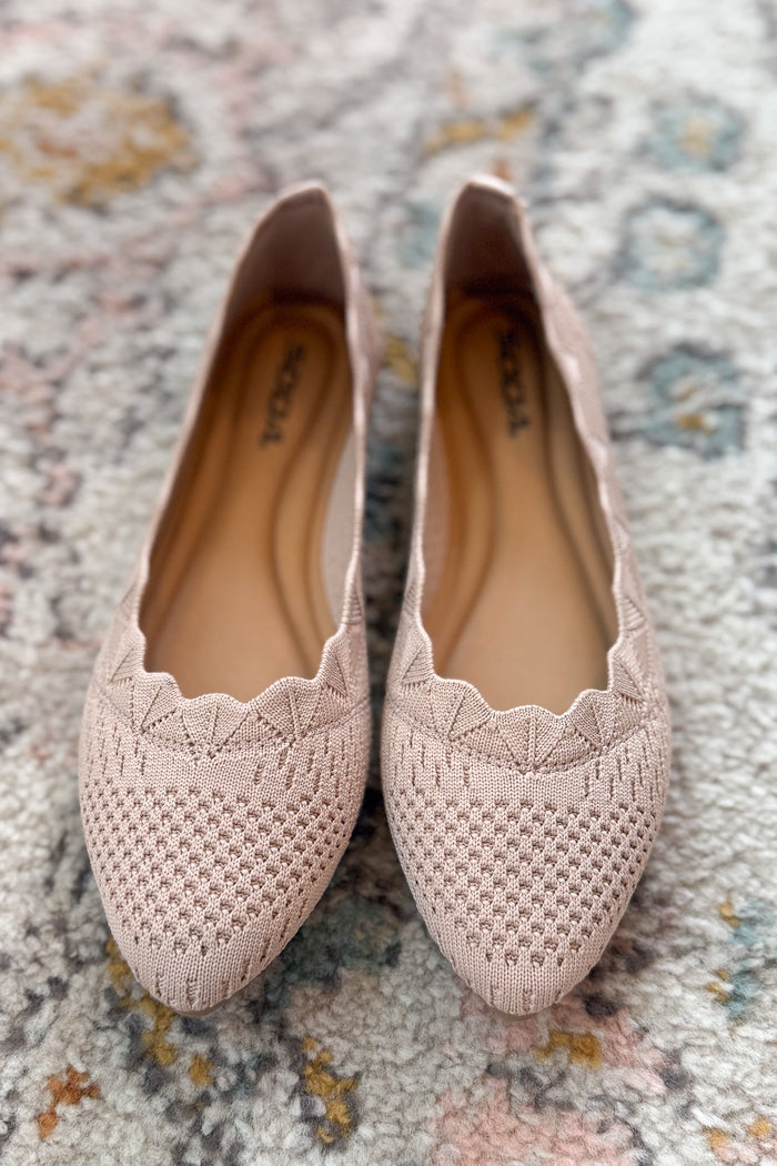 Scalloped Flats - Mauve - B Social Boutique