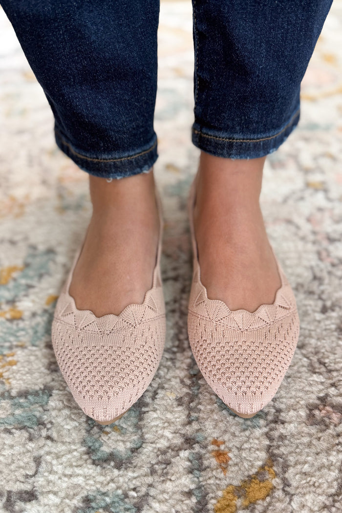 Scalloped Flats - Mauve - B Social Boutique