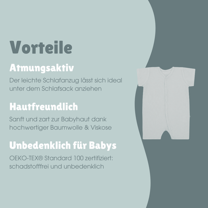 Schlafanzug kurz 1-teilig | Essential Grau