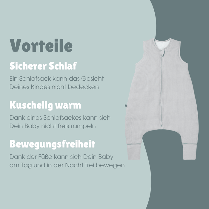 Schlafsack mit Umschlag-Fuß 2.5 TOG | Essential Grau