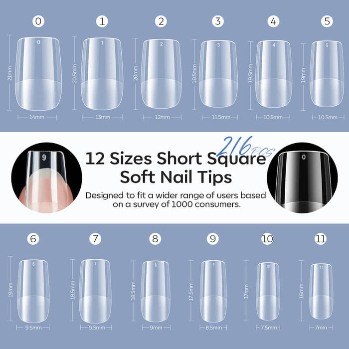 216 Pcs Semi-Frosted Nail Tips Nail Tip MODELONES #