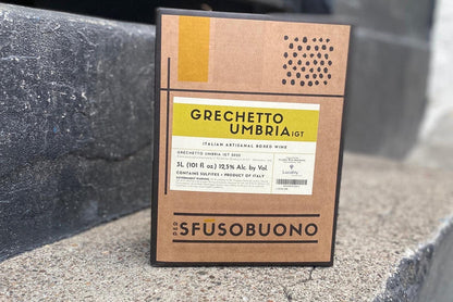Grechetto Umbria 3L boxed wine with front label and dosage details