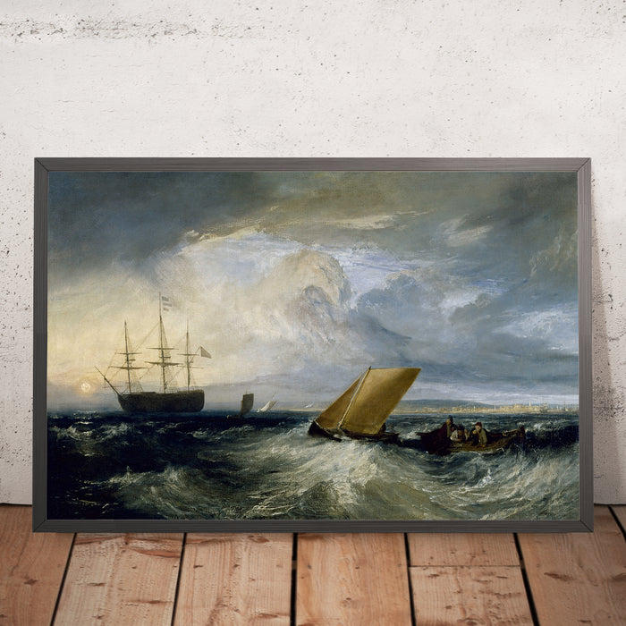 A framed image of Sheerness as Seen from the Nore by Turner, 1808