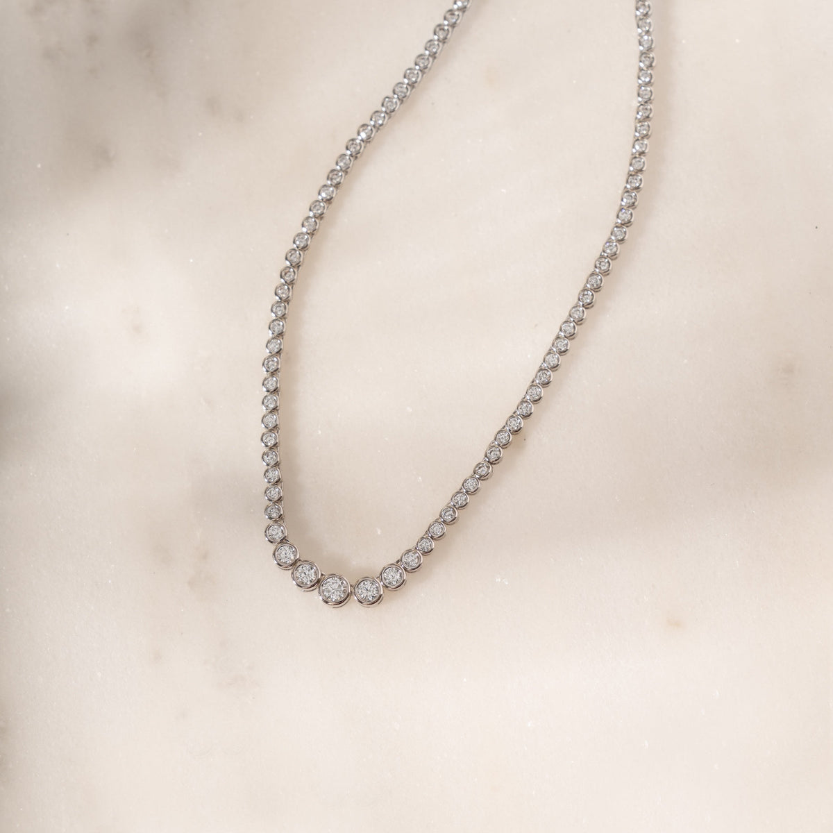 Gradient Bezel Tennis Necklace