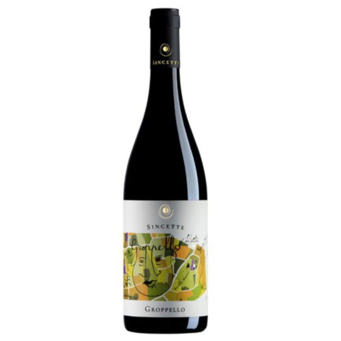Sincette Groppello Riviera Classico 2021 wine bottle with dark glass and label