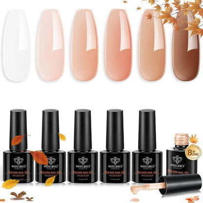 Skin Tone - 6 Colors 8-in-1 Builder Nail Gel Set 7ml Builder Gel MODELONES #