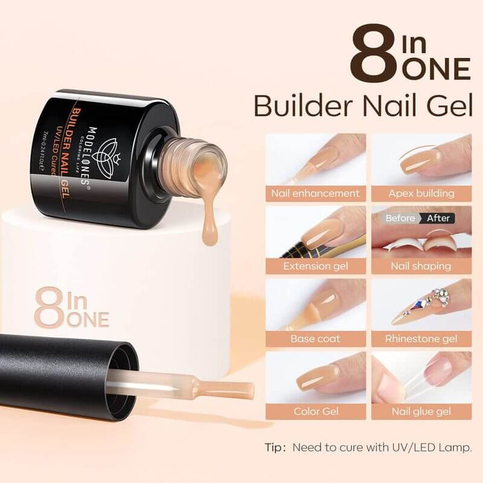 Skin Tone - 6 Colors 8-in-1 Builder Nail Gel Set 7ml Builder Gel MODELONES #