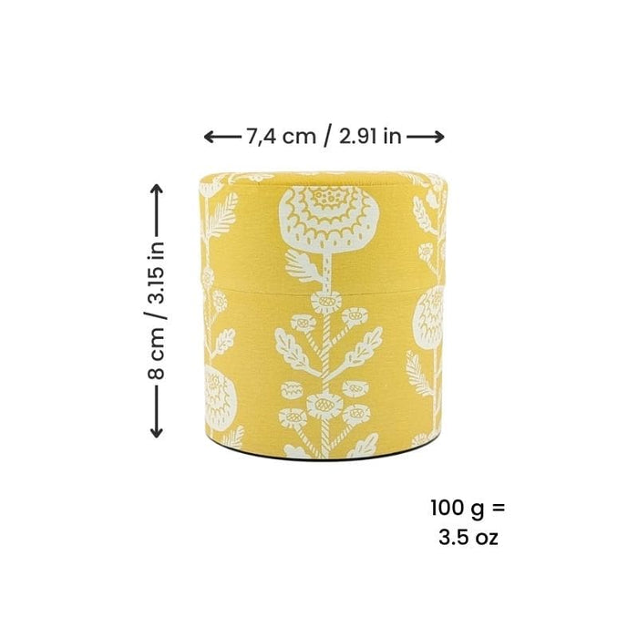 Small Tin Tea Caddy - Kiku