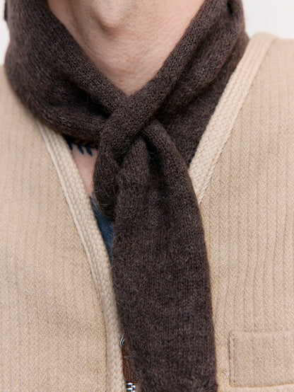 Smokey Brown Fuzzy Alpaca Miniature Scarf | Our Legacy | DEPARTAMENTO