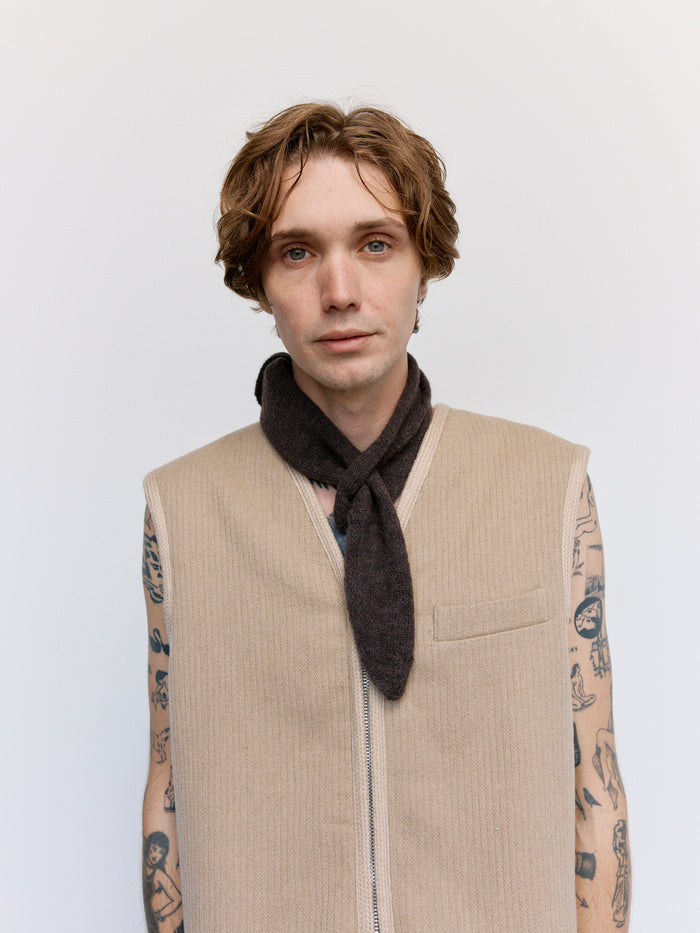 Smokey Brown Fuzzy Alpaca Miniature Scarf | Our Legacy | DEPARTAMENTO