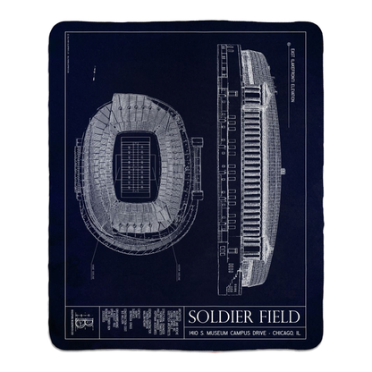 Soldier Field Fleece Sherpa Blanket