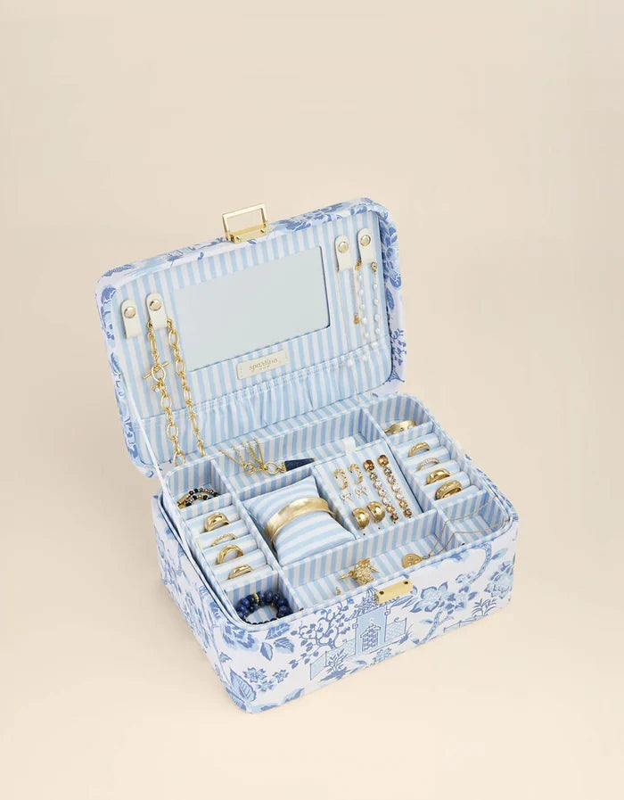 Spartina 449: Medium Desktop Jewelry Case - Garden Toile