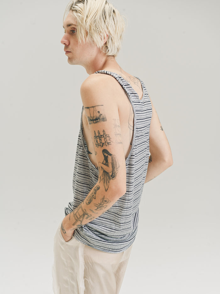 Stripe Cotton Linen Jersey Tank | Edward Cuming | DEPARTAMENTO