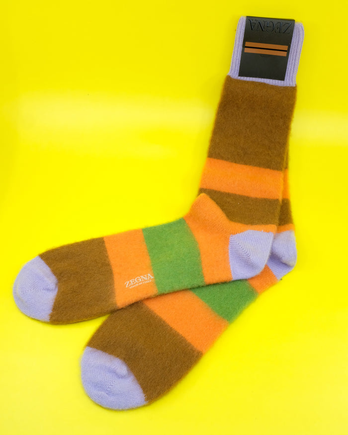 Striped Oasi Cashmere Mid Calf Socks