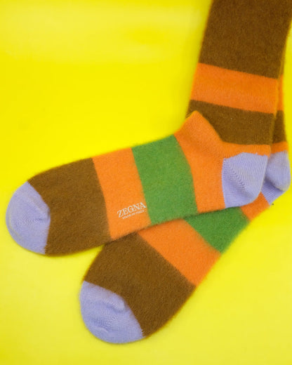 Striped Oasi Cashmere Mid Calf Socks