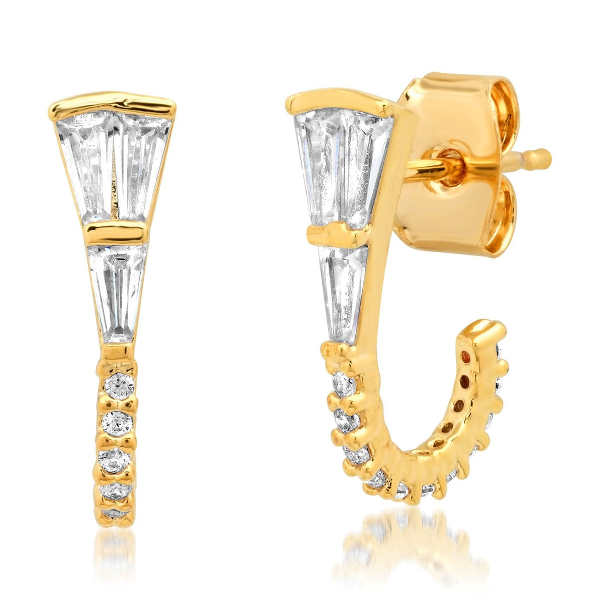 Art Deco Huggie Studs