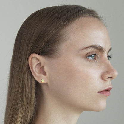 Cat's Eye And Cz Tear Shaped Post