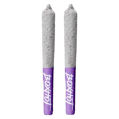 Front view of the Tangerine Scream Infused Pre Rolled 2 x 0.5 g, highlighting its vibrant orange color and cylindrical packaging.