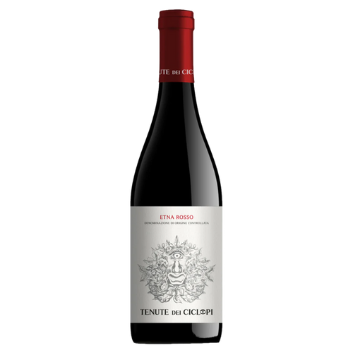 Wine bottle Tenute dei Ciclopi Etna Rosso 2022 with red foil and crest label