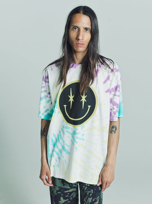 Tie Dye Essential Jersey Oversized Smiley T- Shirt