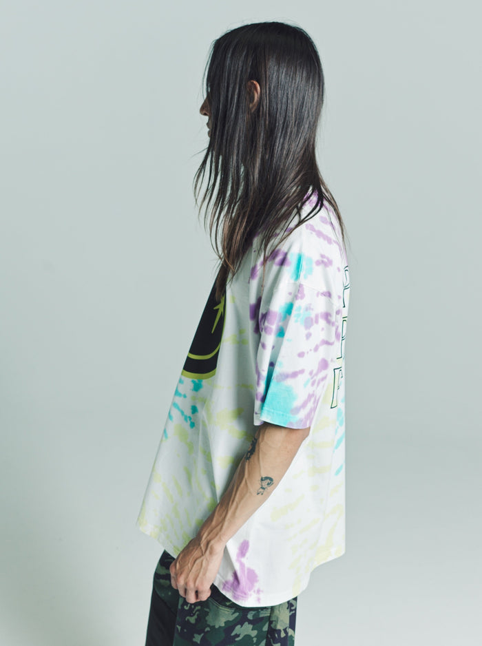 Tie Dye Essential Jersey Oversized Smiley T- Shirt