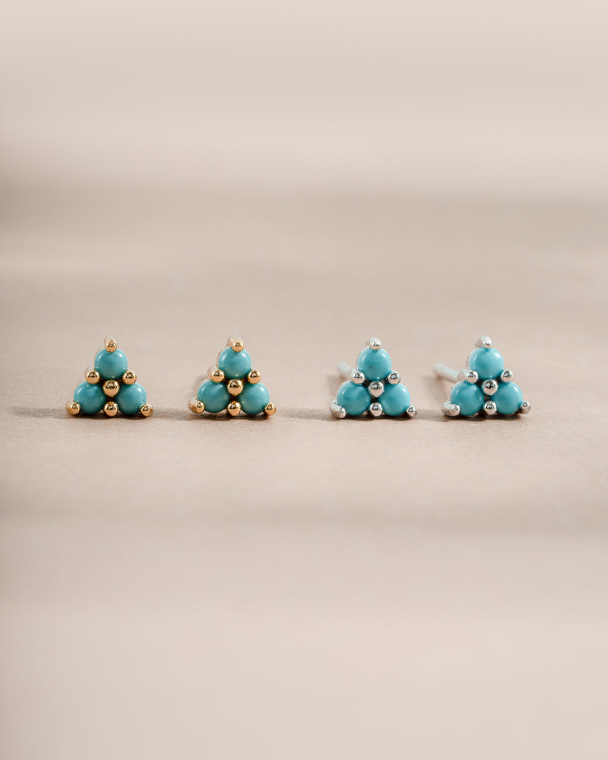Turquoise Three Stone Studs