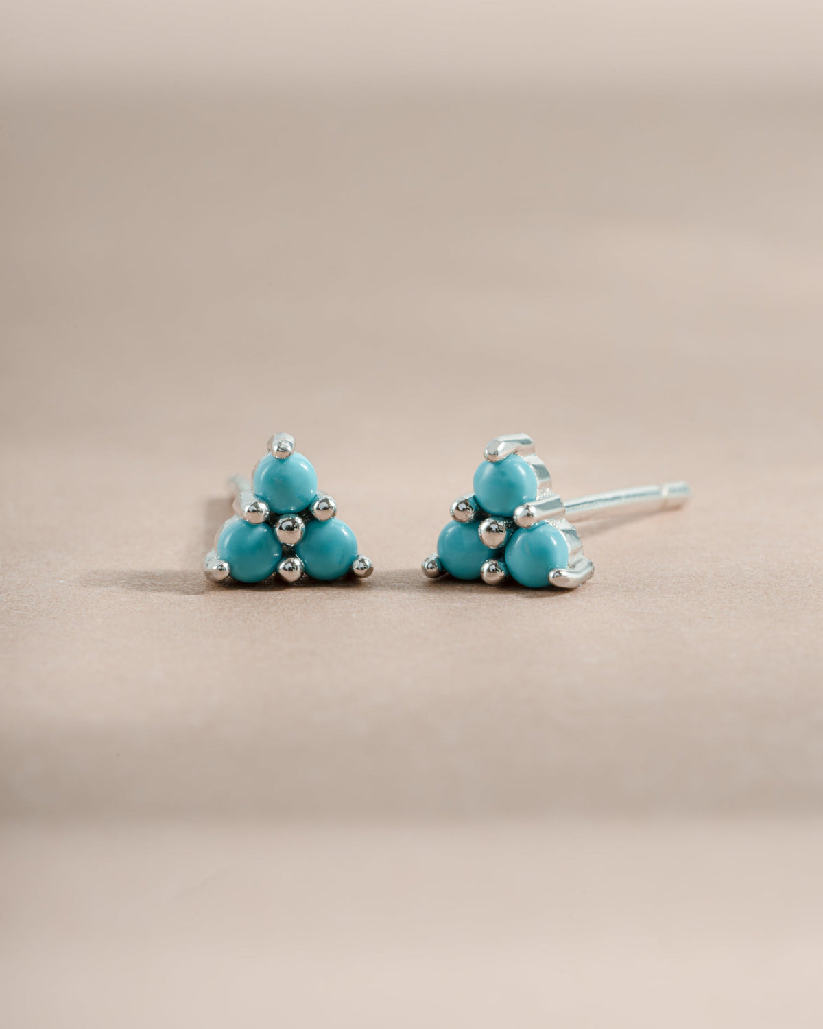 Turquoise Three Stone Studs