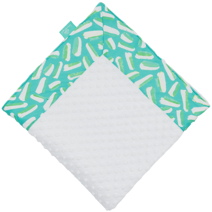 Turquoise Zesty with White Minky Baby Blankie