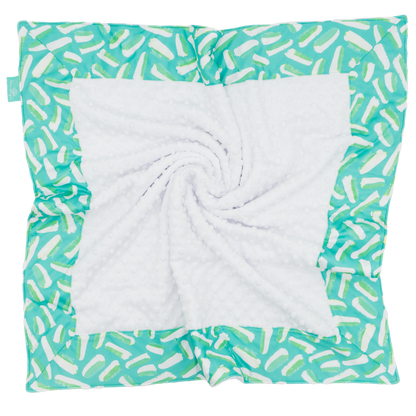 Turquoise Zesty with White Minky Baby Blankie
