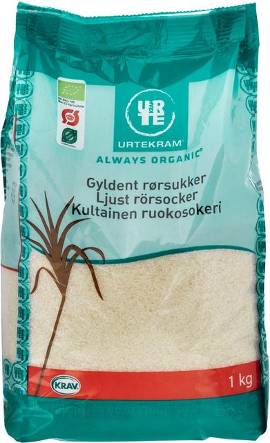URTEKRAM Organic Golden Cane Sugar 1kg - Soposopo