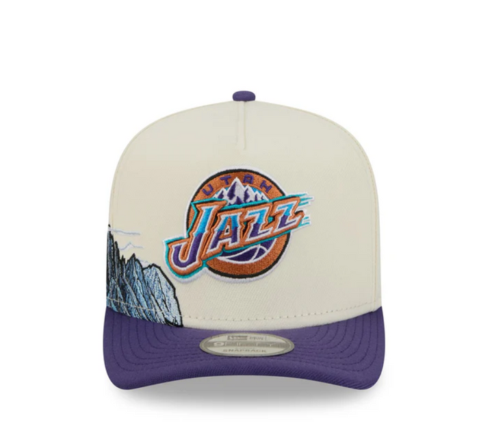 Utah Jazz HWC Chrome White 9FIFTY A-Frame Snapback