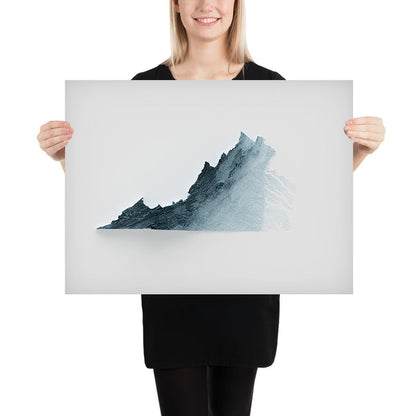 Virginia Topographic 3D Relief Map